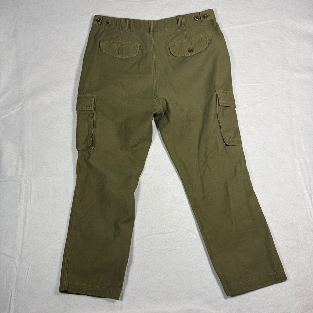 Outerknown Cargo Fatigue Pants Mens 32x26 Olive Green Organic Cotton Ripstop - Picture 3 of 13
